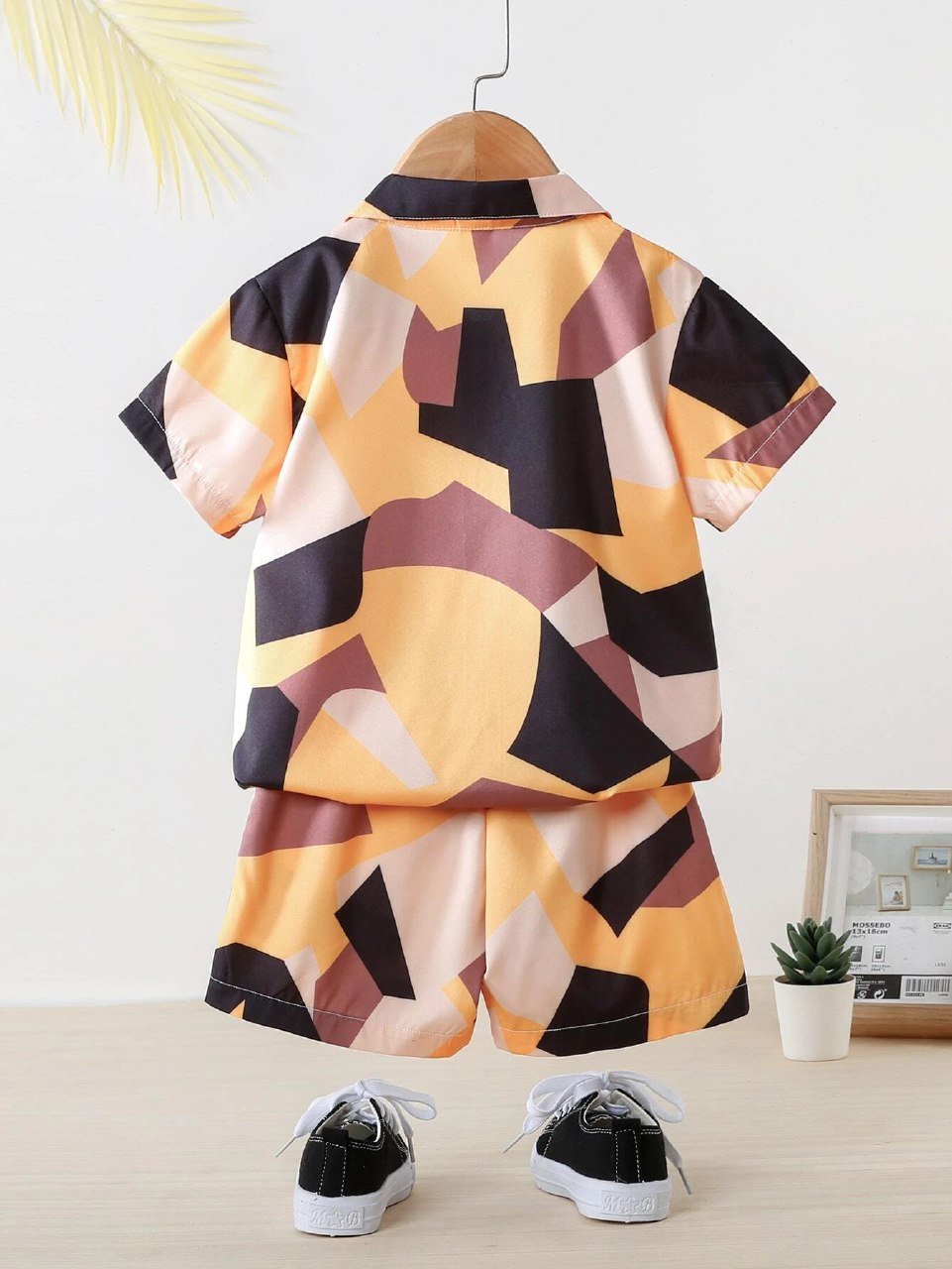 Toddler Boys Abstract Print Multicolor Co-ord Set – Stylish Shirt & Shorts Combo By Shinydots