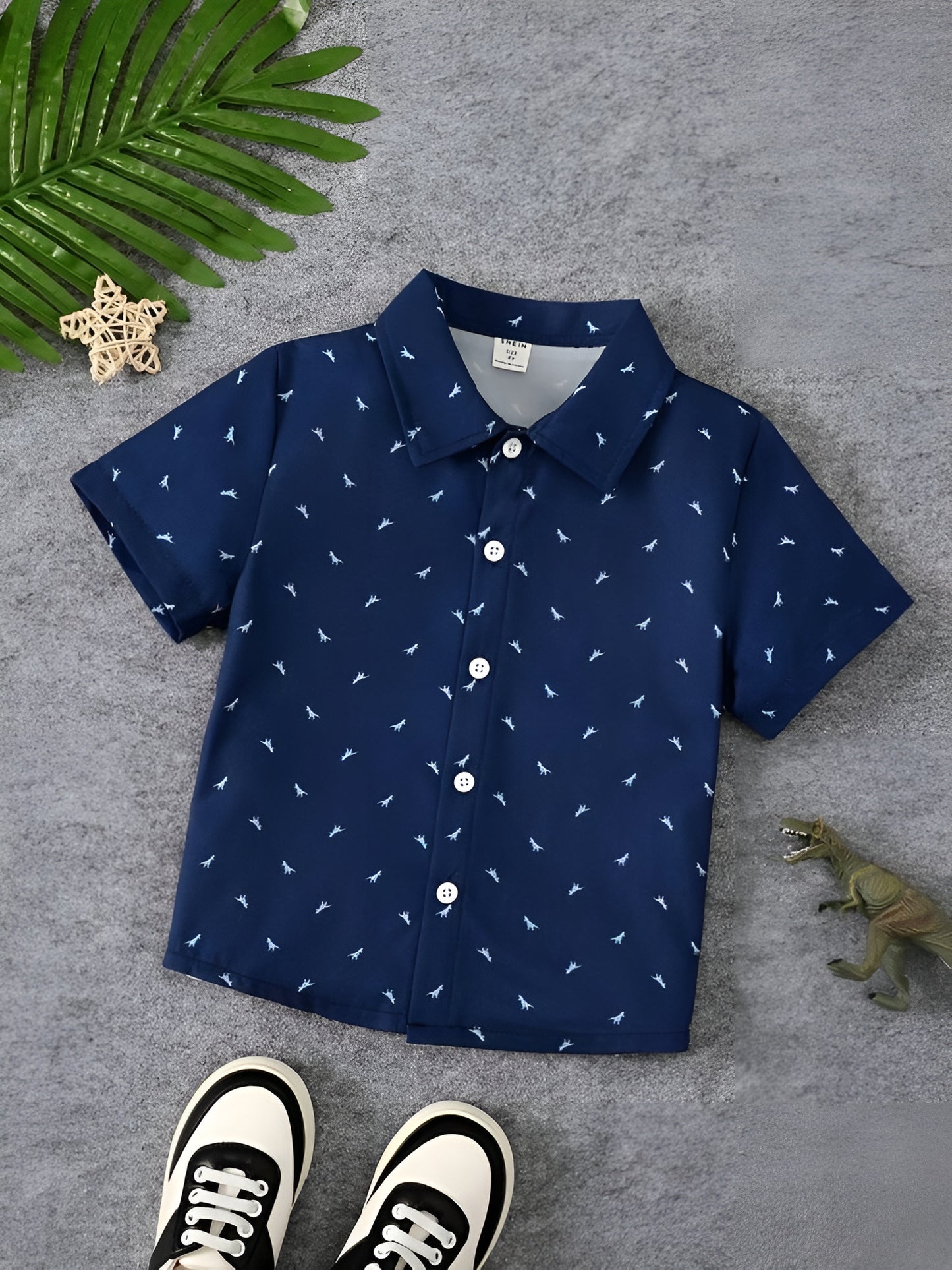 Shinydots Baby Boy Short Sleeve Car & Daynosaur Printed Shirt Combo Pack | Toddler Outfit