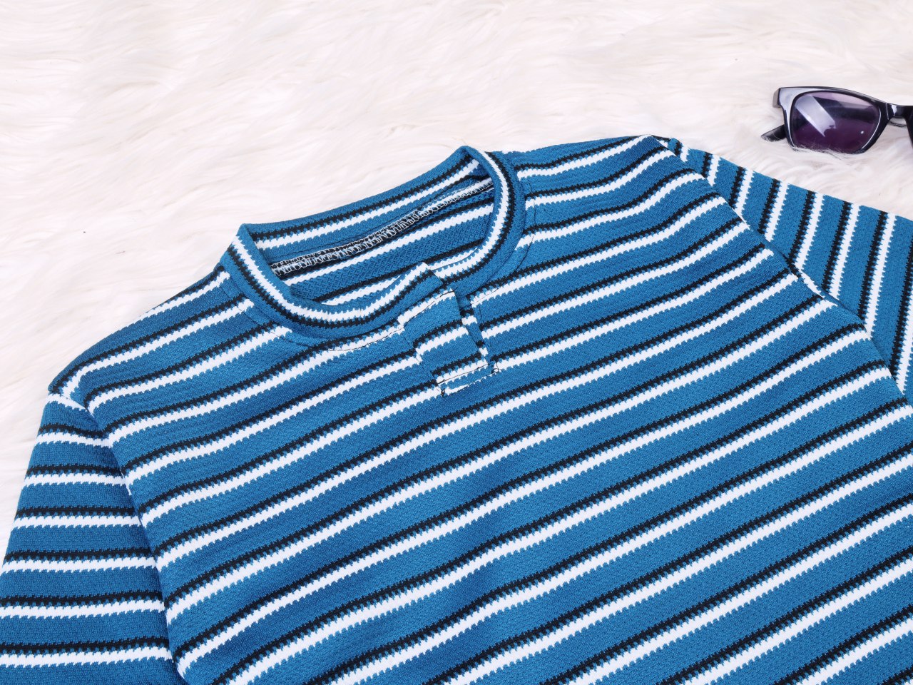 Shinydots Baby & Toddler Boys Blue Striped Full-Sleeve T-Shirt & Track Set – Stylish & Comfortable Kids Outfit