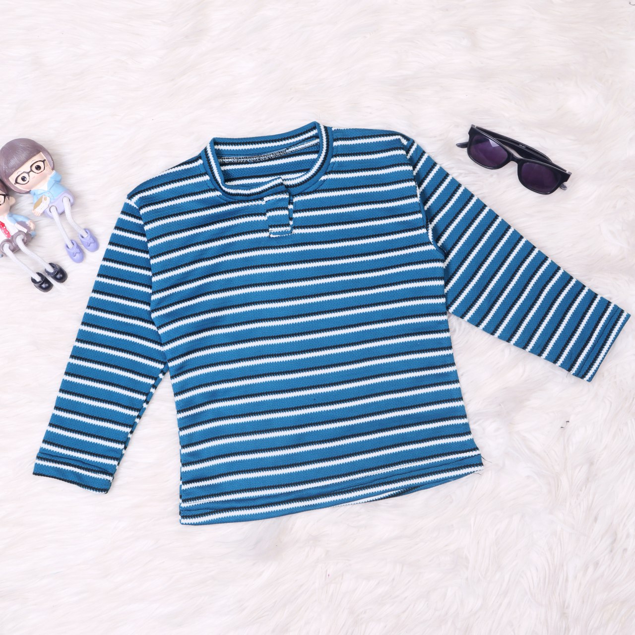 Shinydots Baby & Toddler Boys Blue Striped Full-Sleeve T-Shirt & Track Set – Stylish & Comfortable Kids Outfit