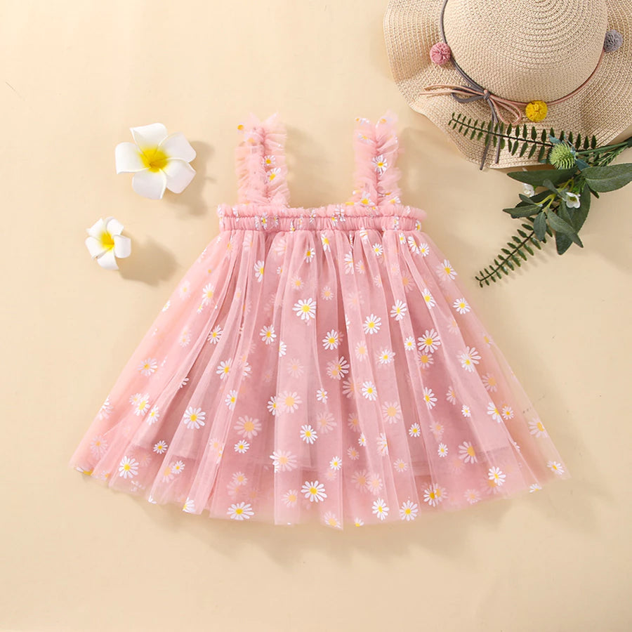 Daisy Baby Girl Tulle Dress for Special Occasion, Toddler Fairy Prince Daisy Baby Girl Tulle Dress for Special Occasion, Toddler Fairy Prince