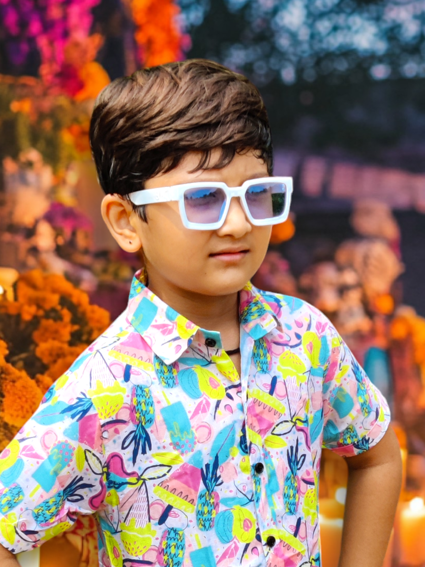 Fruit-Printed Cotton Co-Ord Set for Boys