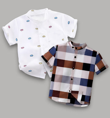 Baby Toddler Boys Short Sleeve Shirt Combo Pack By Shinydots Special For Summer Collection-Vacation Outfits For Boy