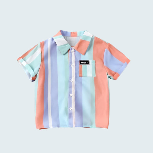 Shinydots Baby Boy Striped Short Sleeve Button Down Shirt Pack Of 2 For Outings and Summer