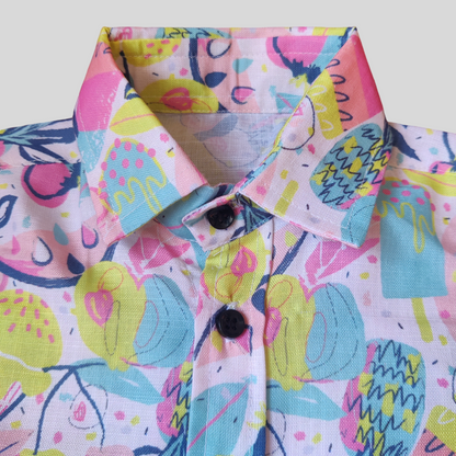 Fruit-Printed Cotton Co-Ord Set for Boys