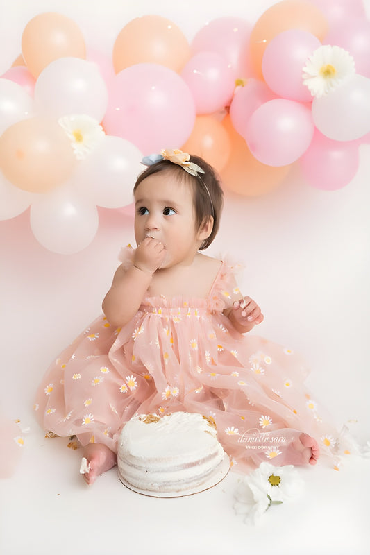 Daisy Baby Girl Tulle Dress for Special Occasion, Toddler Fairy Princess First Birthday Outfit