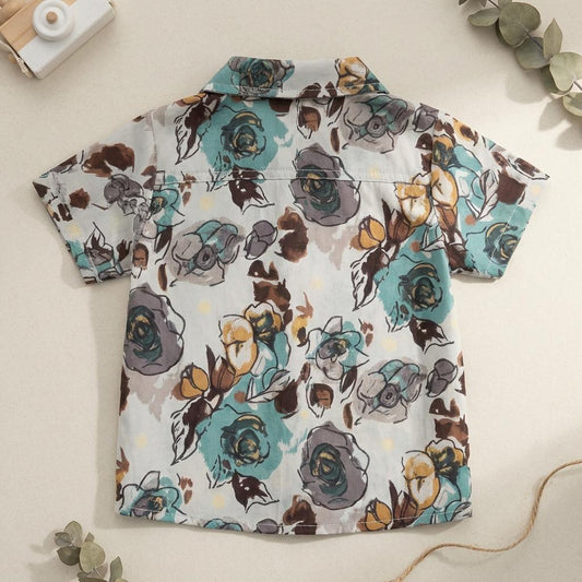 SHINYDOTS Kids Artistic Floral Shirt | Vintage Garden Style