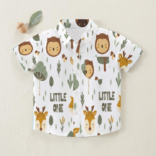 SHINYDOTS Kids Forest Baby Animal Printed Shirt | Soft Cotton Blend