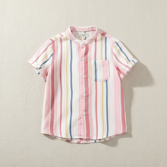 SHINYDOTS Kids Pastel Striped Cotton Shirt | Soft Summer Casual Wear