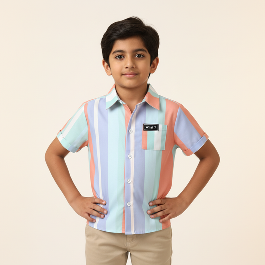 SHINYDOTS Kids Multicolor Striped Cotton Shirt | Trendy Casual Wear