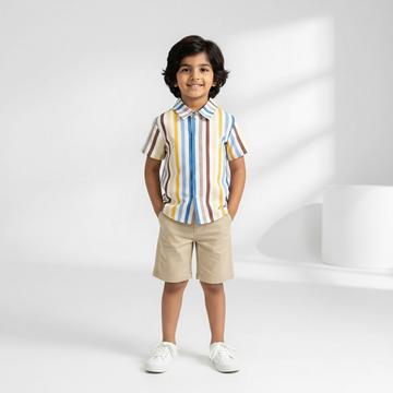 SHINYDOTS Kids Multicolor Striped Shirt | Vibrant Summer Style